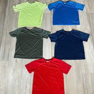 XL-14-16  Boys 5 Bundle Russell Performance T-Shirts red blue gree